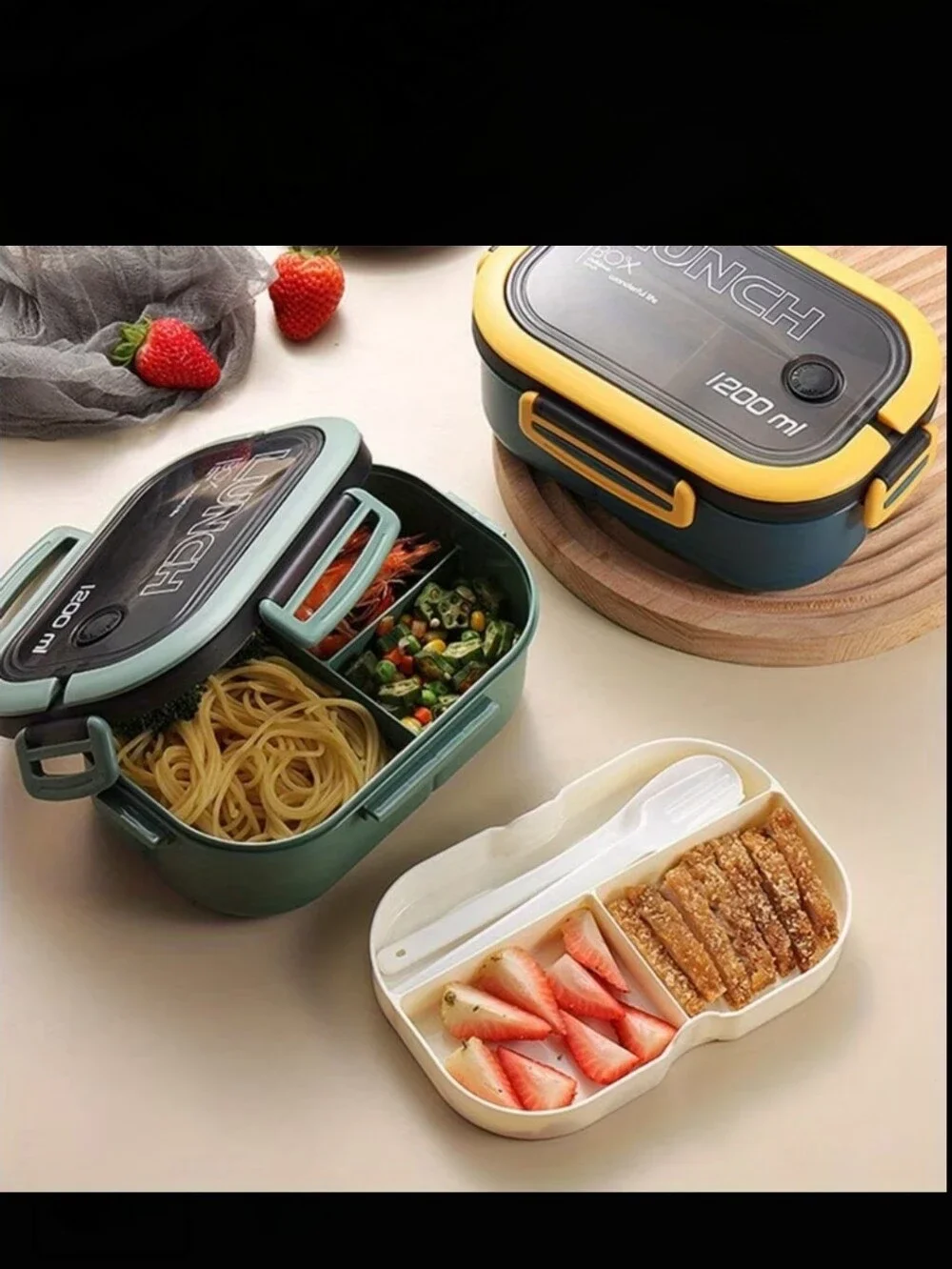 Lunch Box with Utensils And Carry Bag